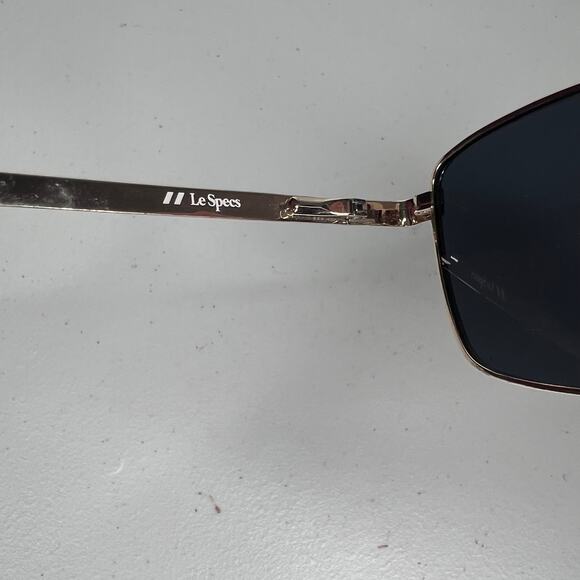 Le Specs Supastar Gold Metal Frame Square Sunglasses - Picture 5 of 10